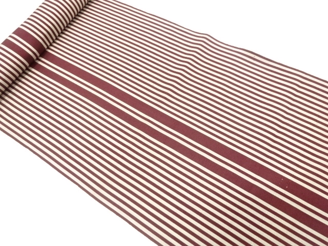 アンティーク　本場筑前博多　縞模様織り出し　八寸帯地反物